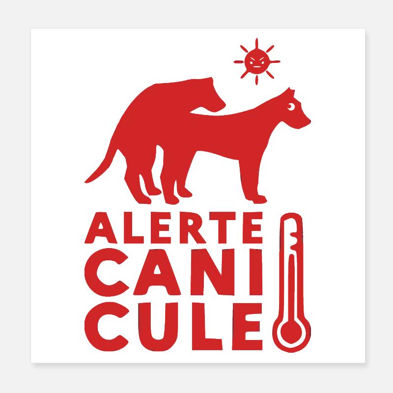 ALERTE CANICULE !  Poster 20 x 20 cm