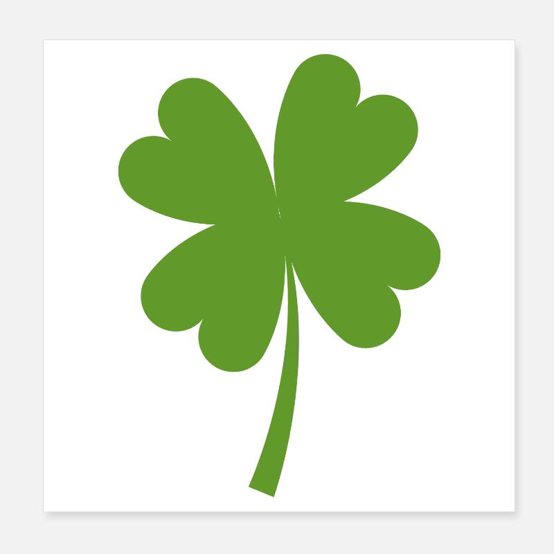 Solid four-leaf clover Poster 8" x 8" (20x20 cm)