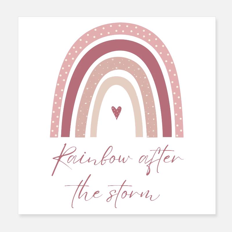 Rainbow after the Storm – Hope & Love Poster 8" x 8" (20x20 cm)