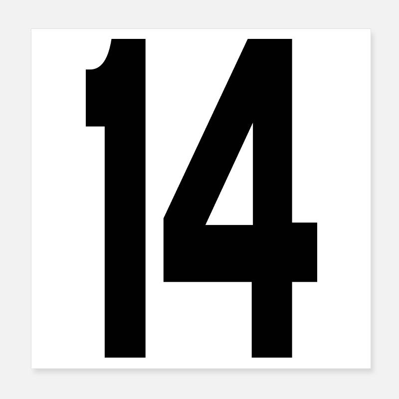 14 Quatorze numéros Poster 20 x 20 cm