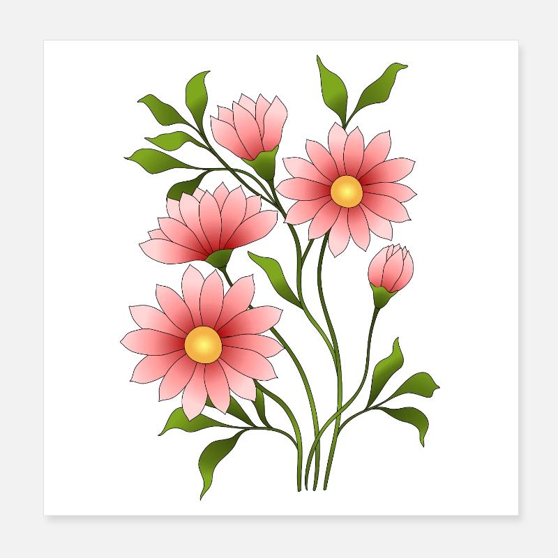 Blomster Poster 20x20 cm