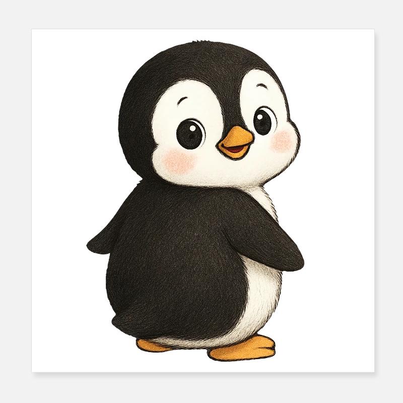 Pingouin Animal mignon Pôle Sud Poster 20 x 20 cm