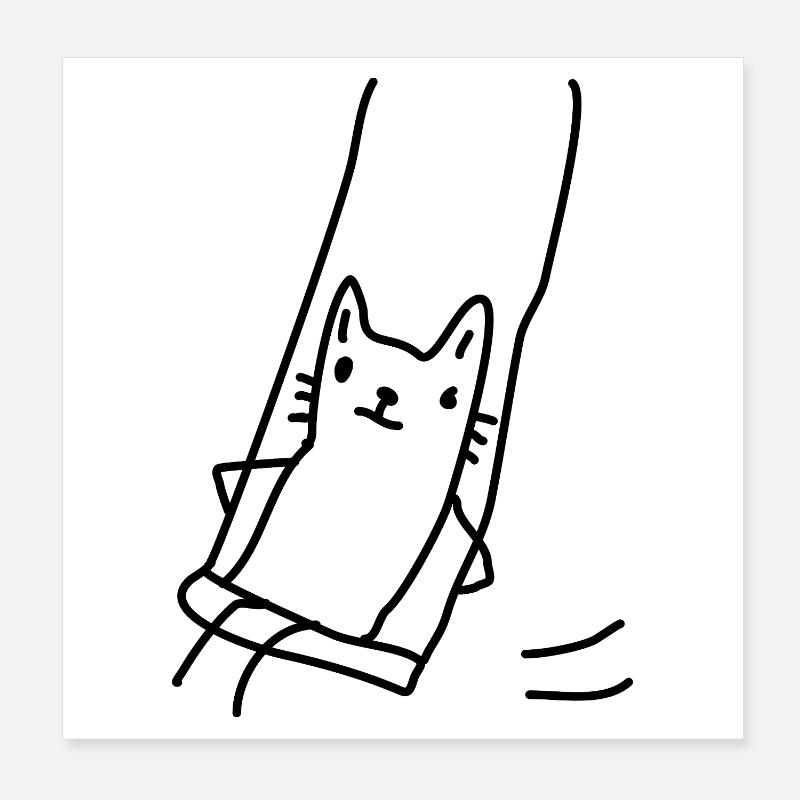 Balançoires de chat Poster 20 x 20 cm
