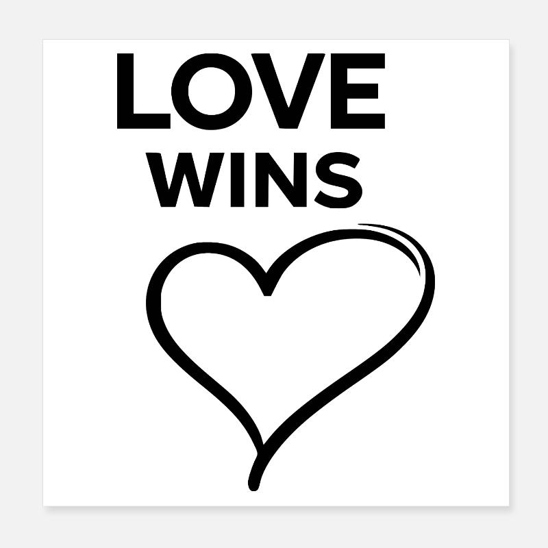 Love Wins Rainbow Love Statement Design - Poster 8" x 8" (20x20 cm) - white