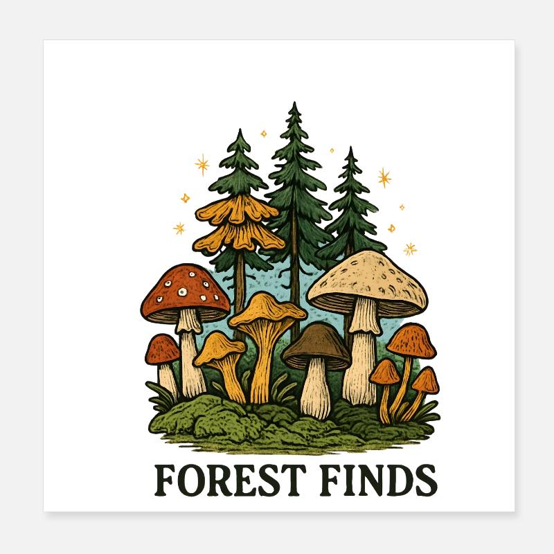 Waldfunds Pilz-Entdeckung Poster 20x20 cm