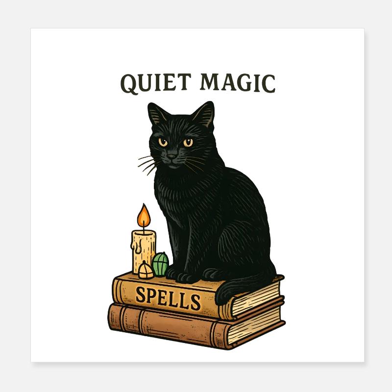 Magie silencieuse : Sorts de chat Poster 20 x 20 cm