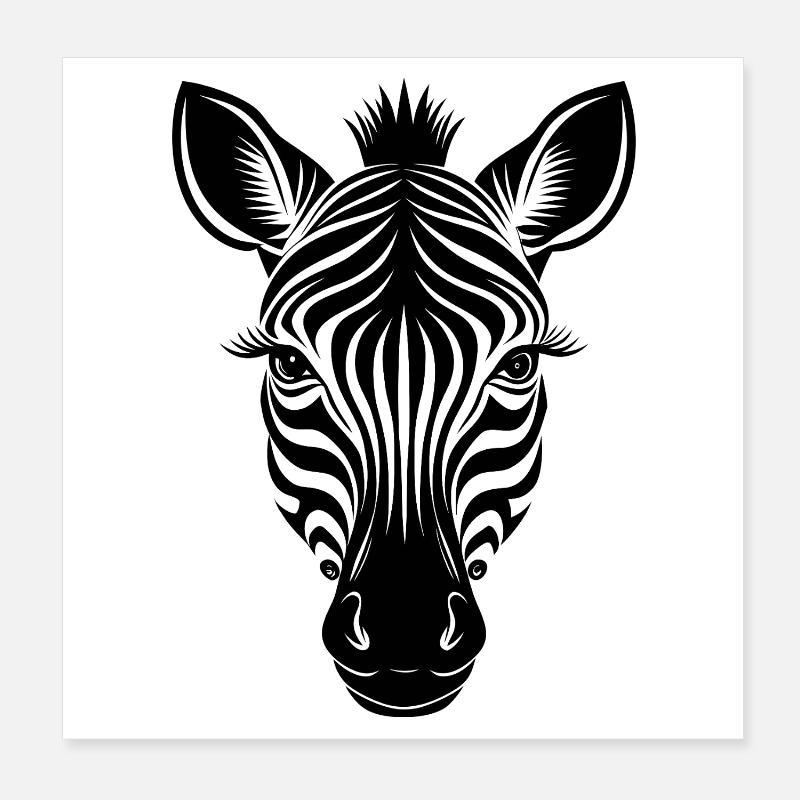 Face de zèbre Poster 20 x 20 cm