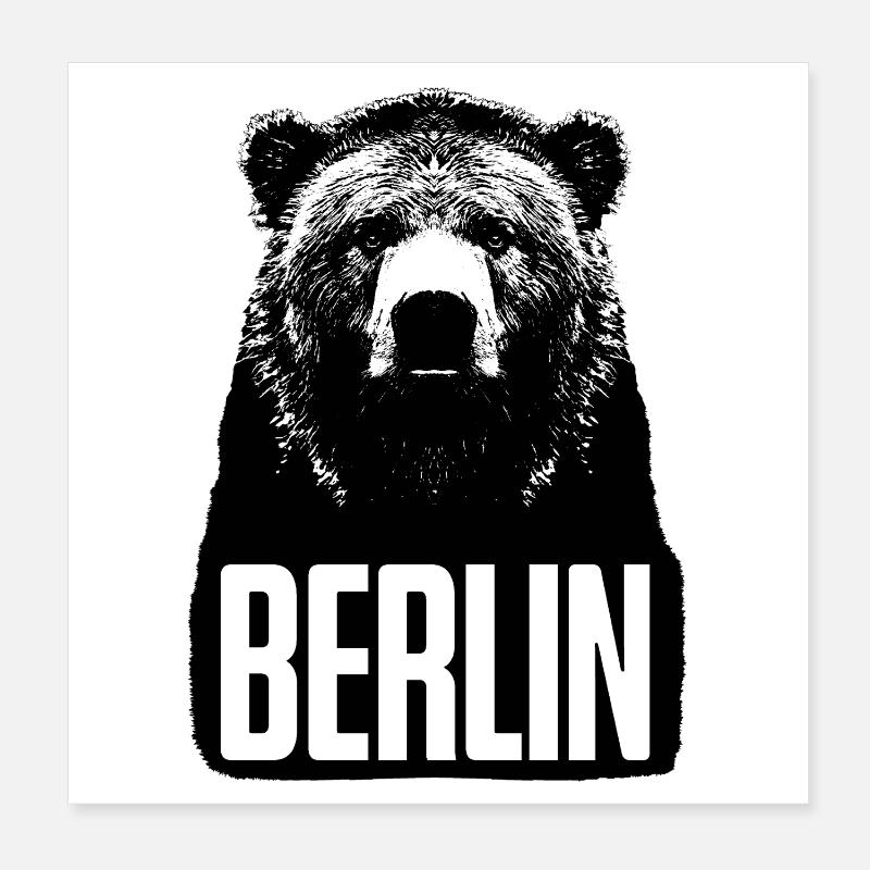 Berlin Bear Poster 20 x 20 cm
