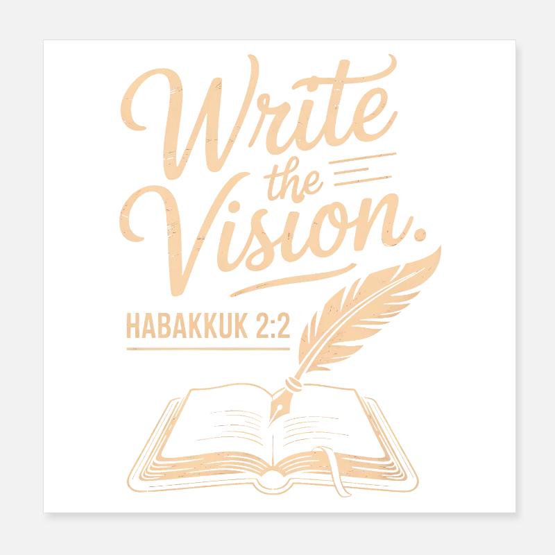 Écrivez la Vision Habacuc 2:2 Poster 20 x 20 cm