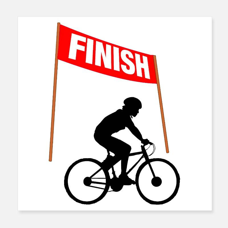 Ligne d’arrivée cycliste Poster 20 x 20 cm
