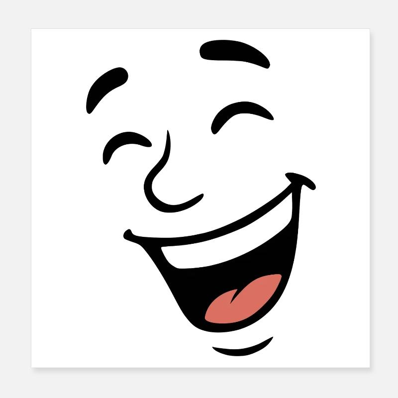 Gesicht lachen Poster 20x20 cm