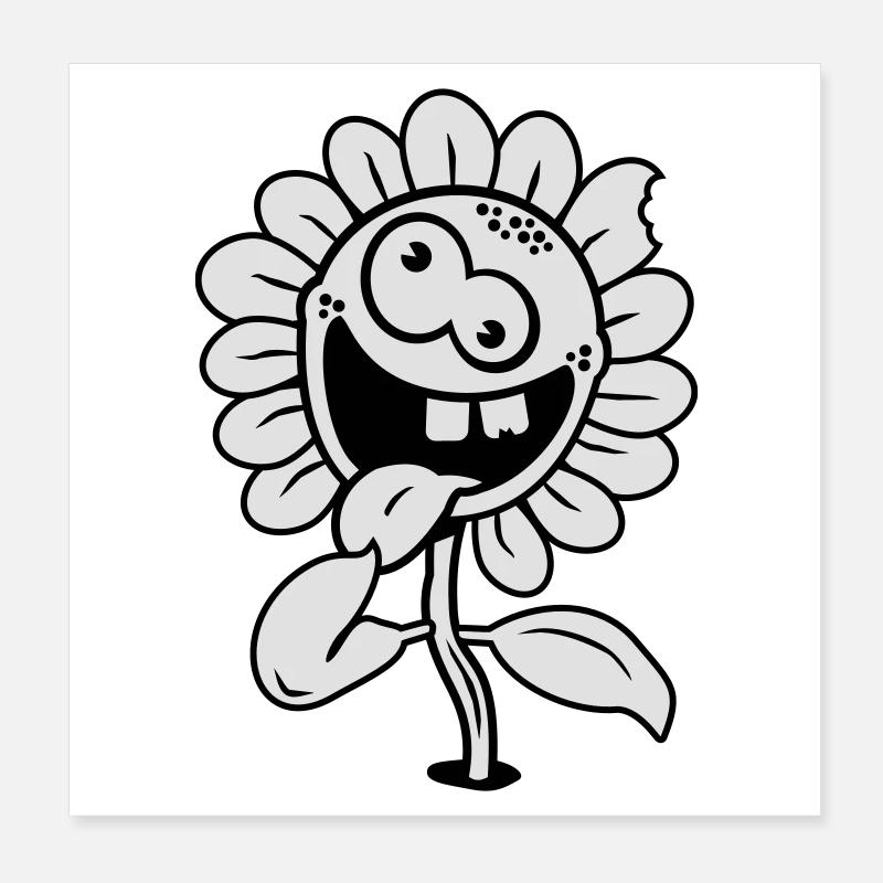 Verrückte kleine Sonnenblume Poster 20x20 cm