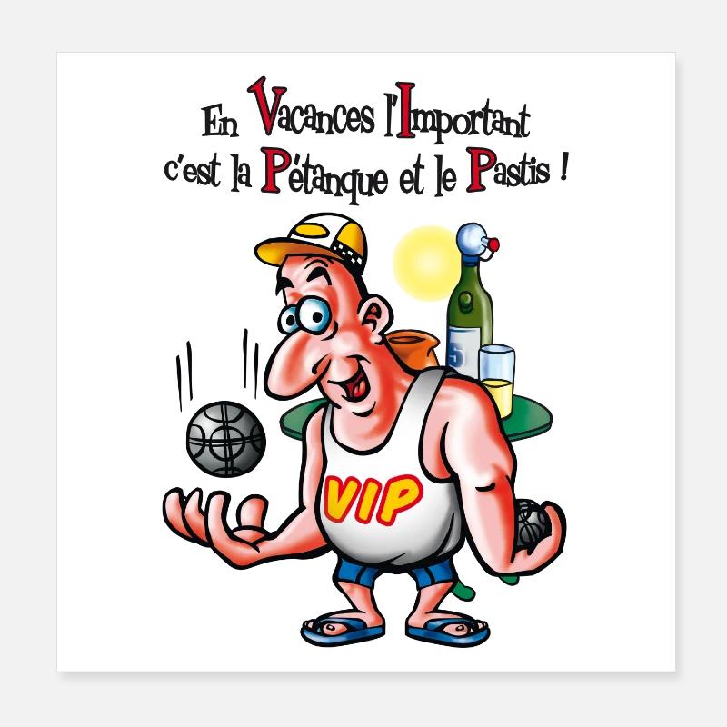 Vip petanque Poster 20x20 cm