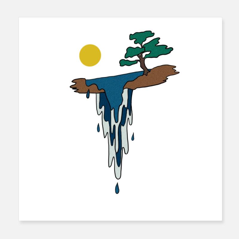 Wasserfall Poster 20x20 cm