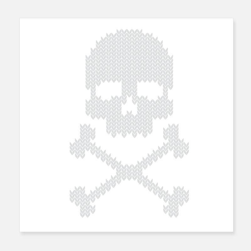 skull knitted Poster 8" x 8" (20x20 cm)