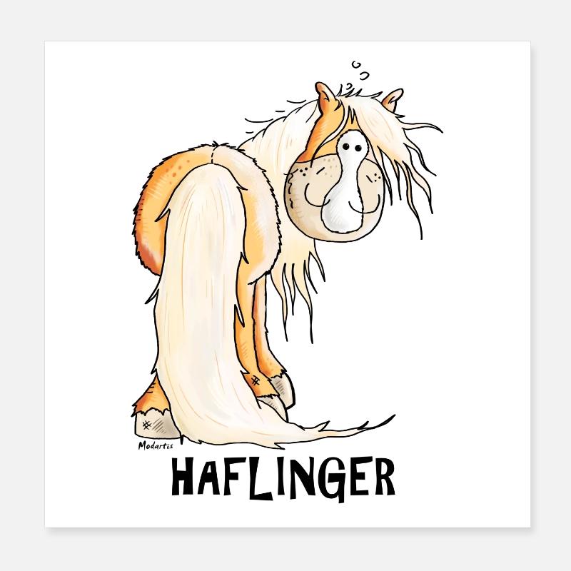 Drôle Haflinger Cheval Poster 20 x 20 cm