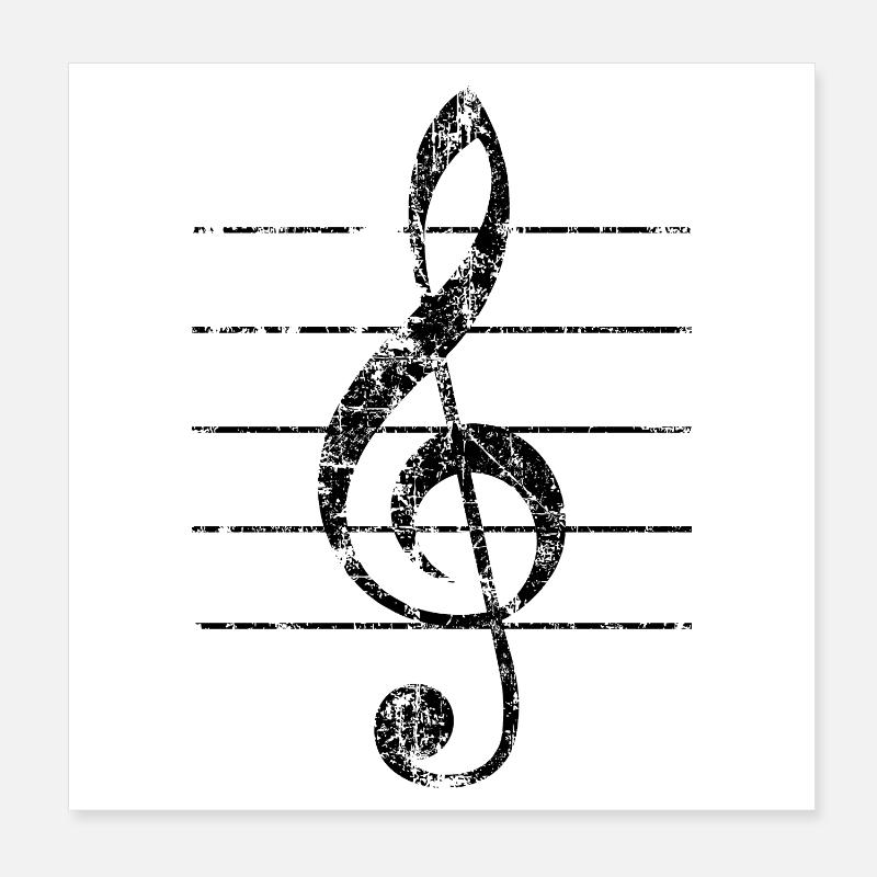 Treble Clef, Clef Poster 20 x 20 cm