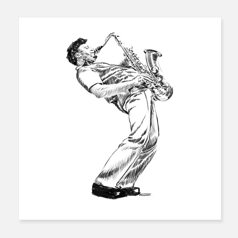 Saksofonist Poster 8" x 8" (20x20 cm)