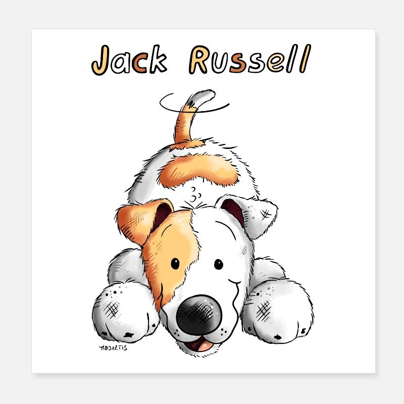 Playing Jack Russell Poster 20 x 20 cm