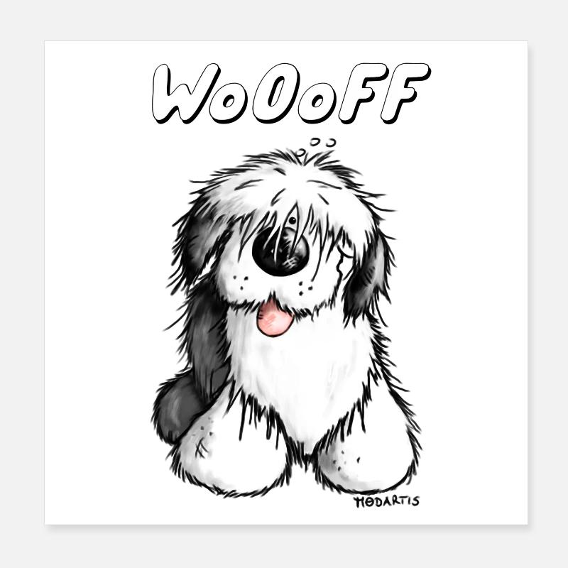 Woooff Bobtail Poster 20x20 cm