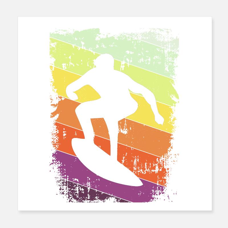 Surfer surfing Poster 8" x 8" (20x20 cm)