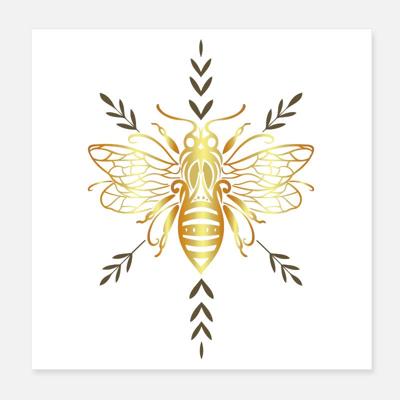 Biene Honigbiene Blumen Poster 20x20 cm