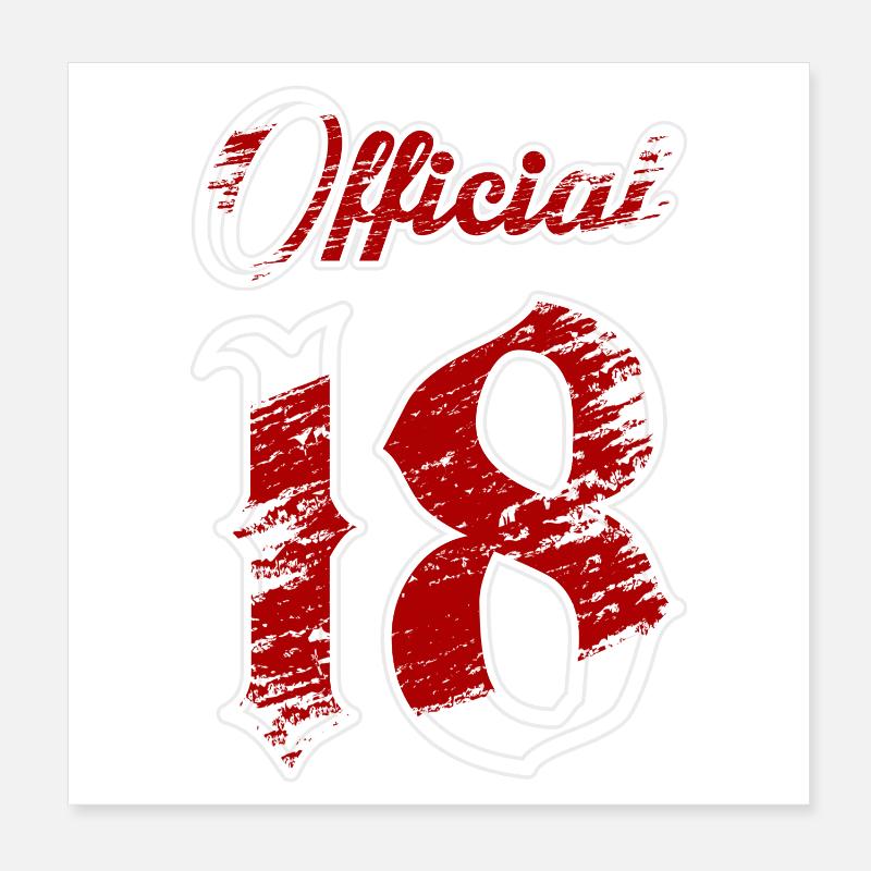 Officially 18 years Poster 8" x 8" (20x20 cm)