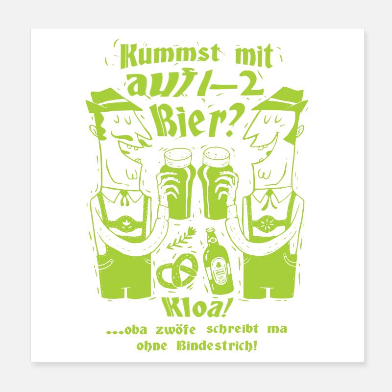 Lustige Biertrinker Poster 20x20 cm