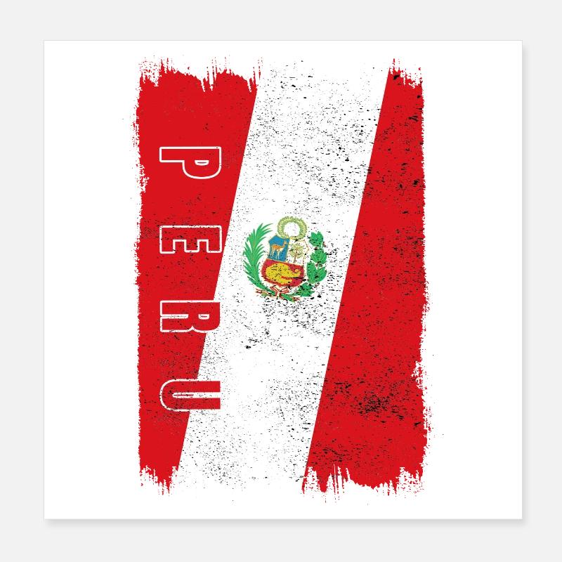 Drapeau du Pérou Poster 20 x 20 cm