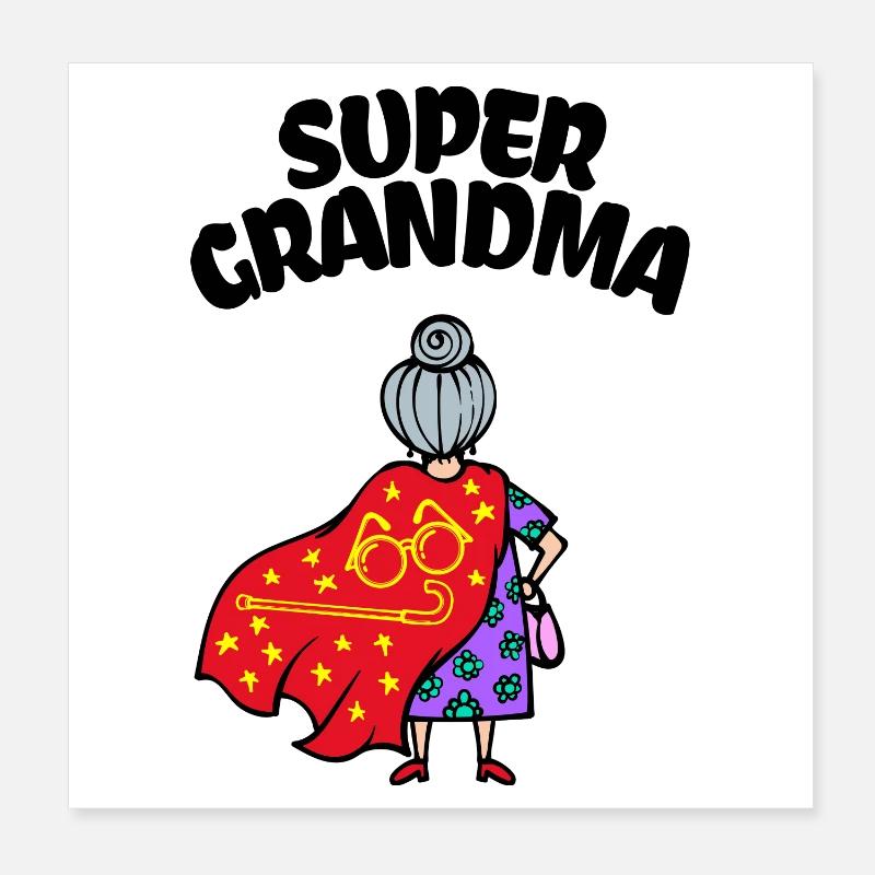 Superoma Spruch Brille Rentnerin Großmutter Oma Poster 20x20 cm