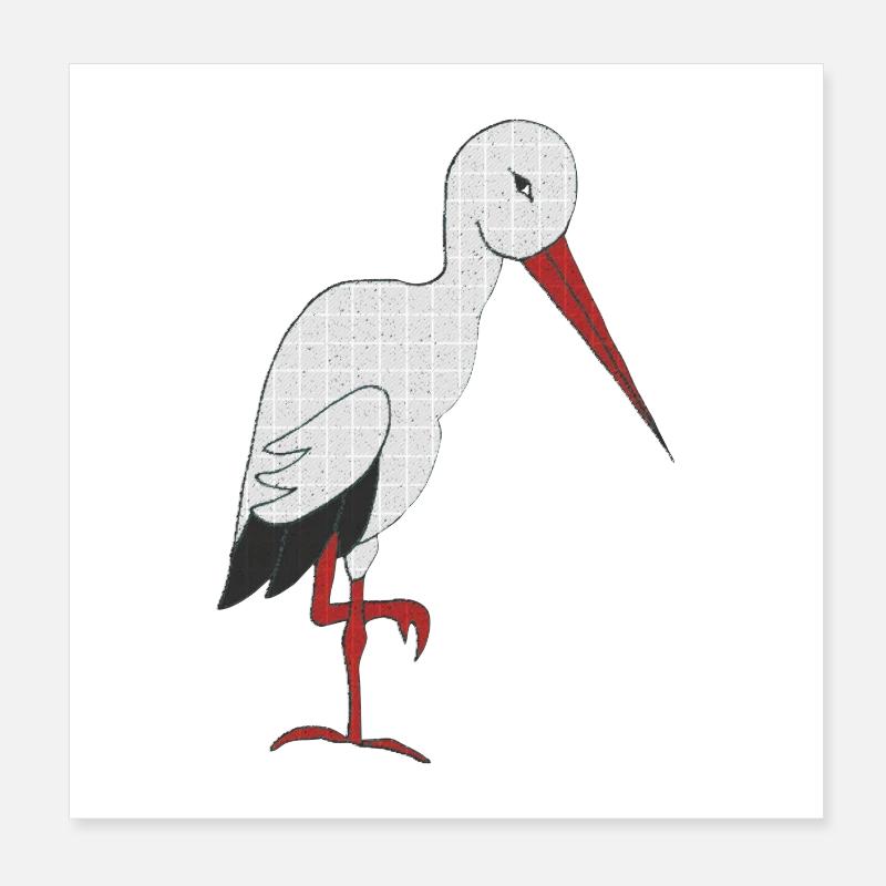 stork Poster 8" x 8" (20x20 cm)