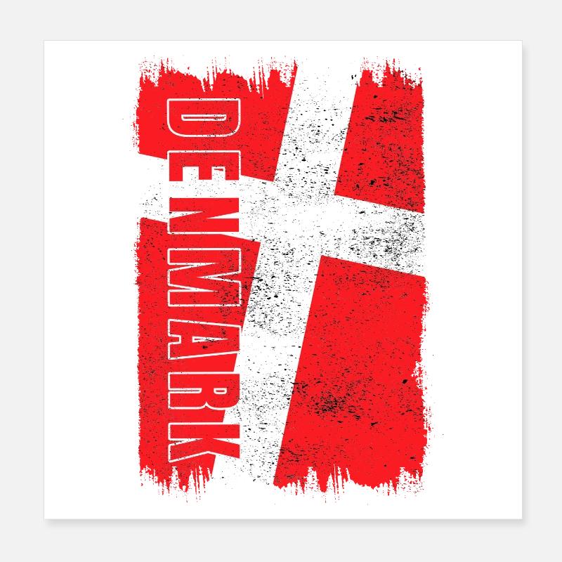 Denmark flag Poster 8" x 8" (20x20 cm)