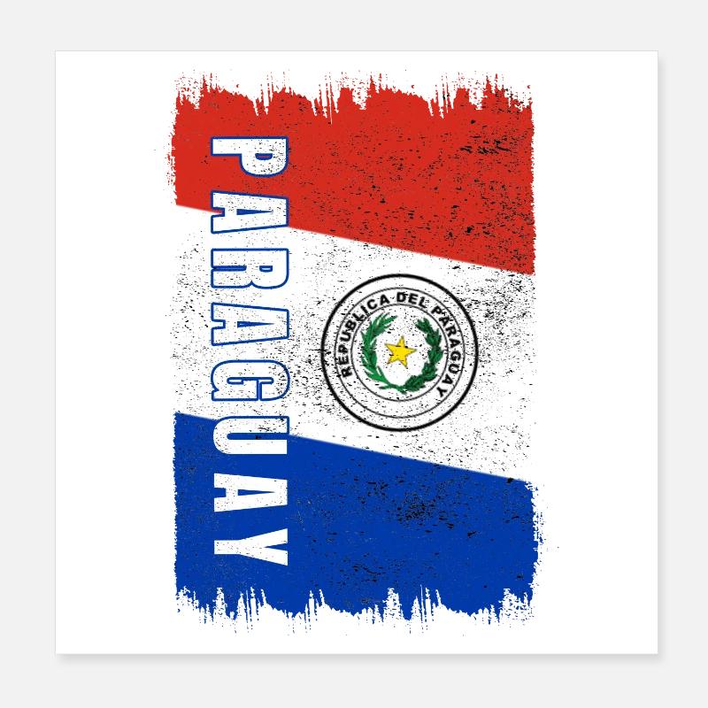 drapeau du Paraguay Poster 20 x 20 cm