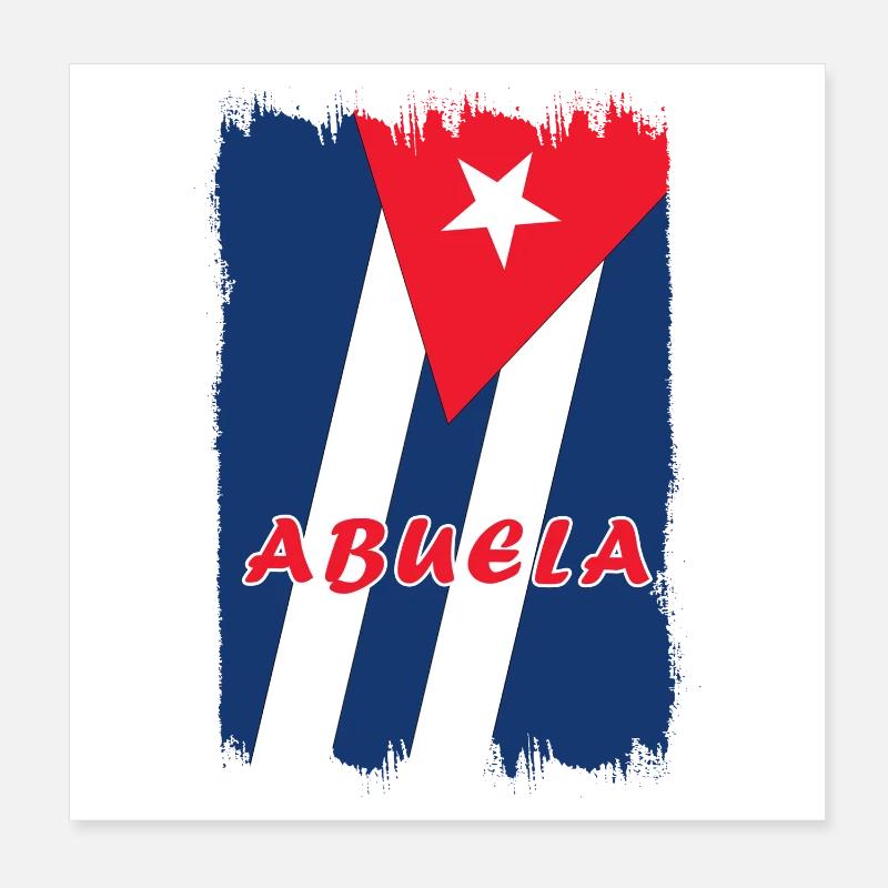 Drapeaux de grand-mère de Cuba Poster 20 x 20 cm