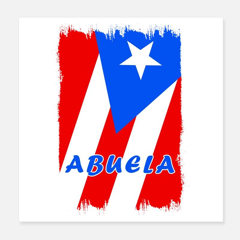 Puerto Rico Großmutter Flaggen Design Poster 20x20 cm