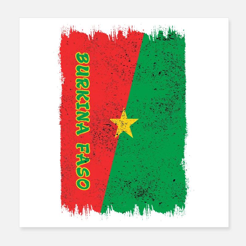 Conception du drapeau de Bukina Faso Poster 20 x 20 cm