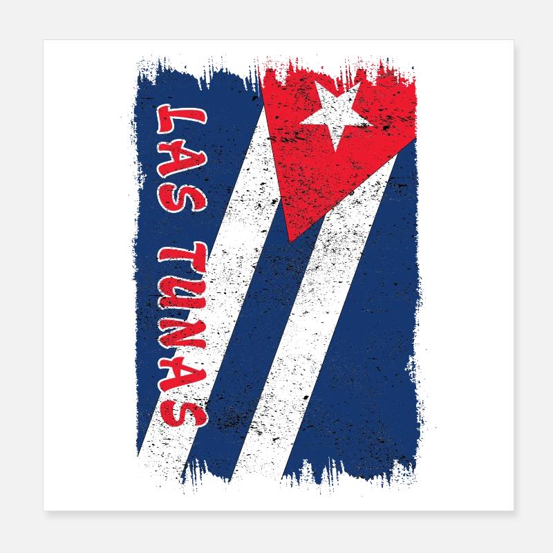 Drapeau vintage Las Tunas Cuba Poster 20 x 20 cm