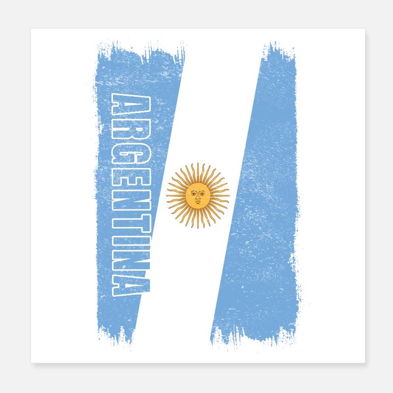 Drapeau Argentine Poster 20 x 20 cm