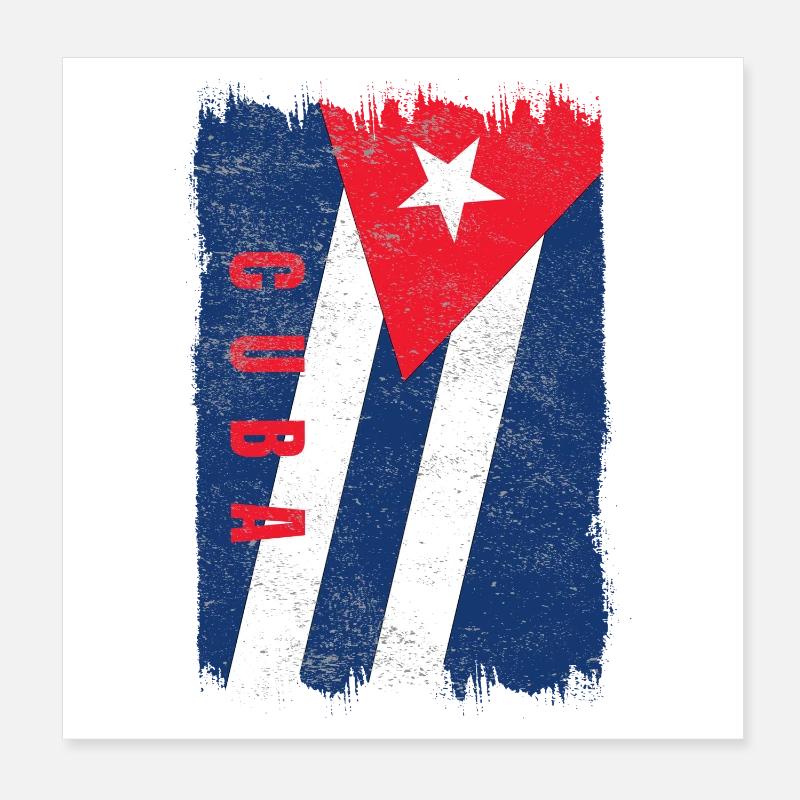 Cuba flag Poster 8" x 8" (20x20 cm)