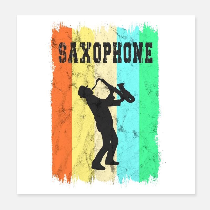 Design de saxophone Poster 20 x 20 cm