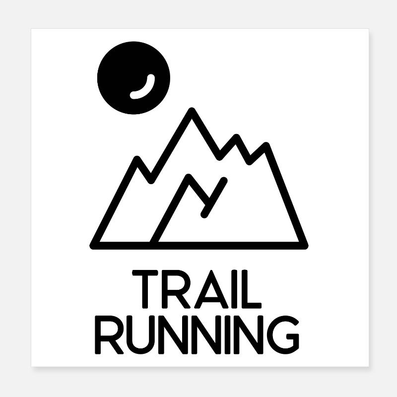 Trail Running Poster 8" x 8" (20x20 cm)