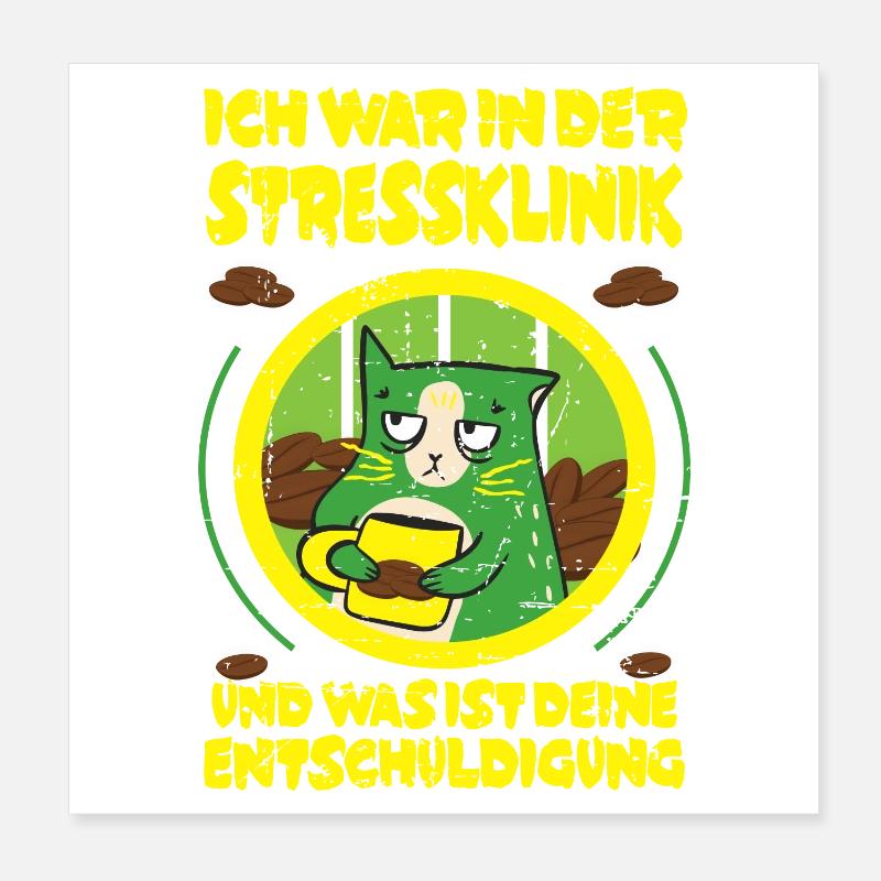 Kaffee Stress Klinik Poster 20x20 cm