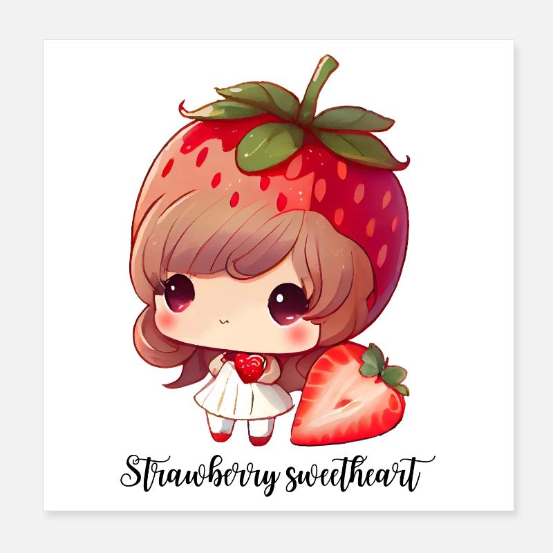 Chérie Strawbeery Poster 20 x 20 cm