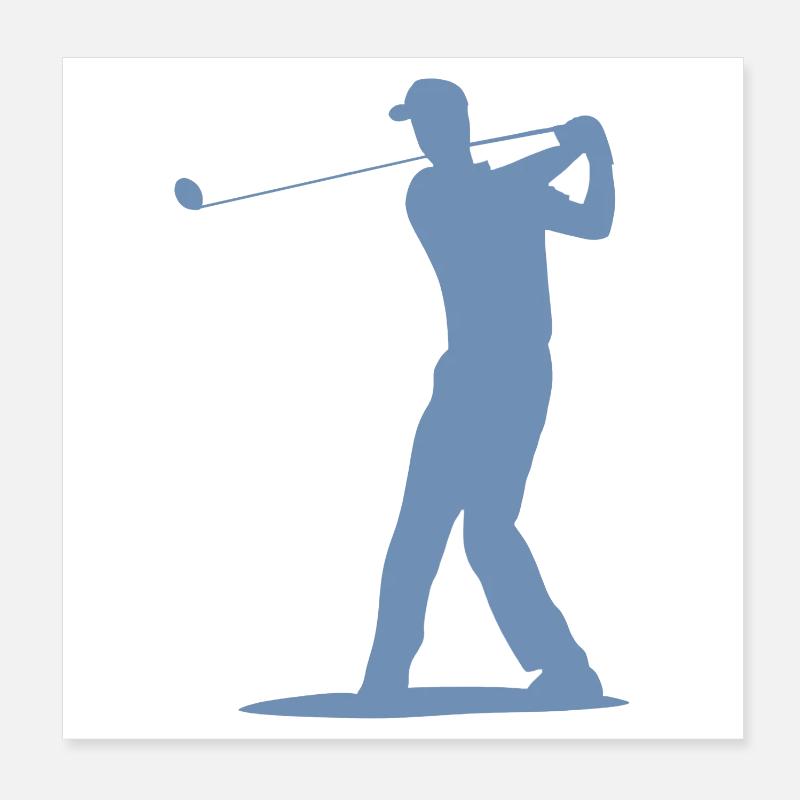 Golfer Abschlag Silhouette - Herren Design Poster 20x20 cm