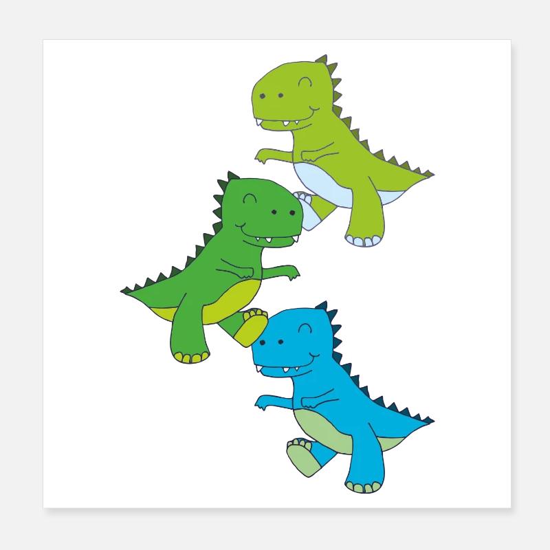 Dino Dance Poster 20 x 20 cm