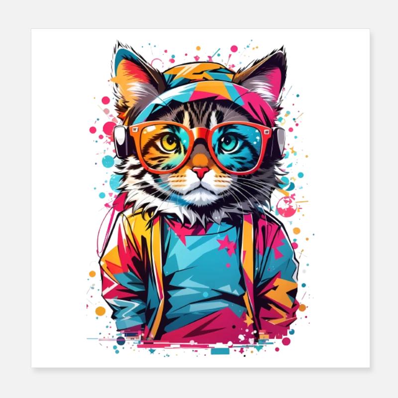 Chat mignon Poster 20 x 20 cm