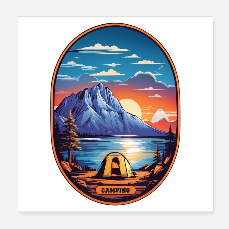 Temps de camping Poster 20 x 20 cm