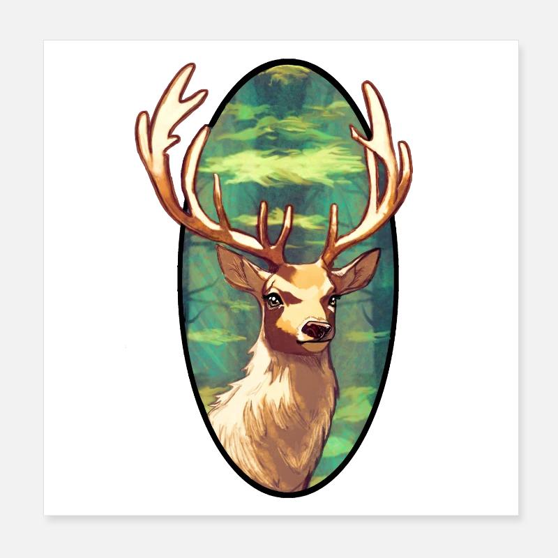 Junger Hirsch Poster 20x20 cm