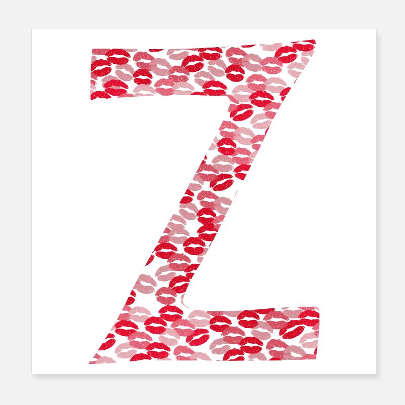Letter Z - Kisses Gift Idea Poster 8" x 8" (20x20 cm)