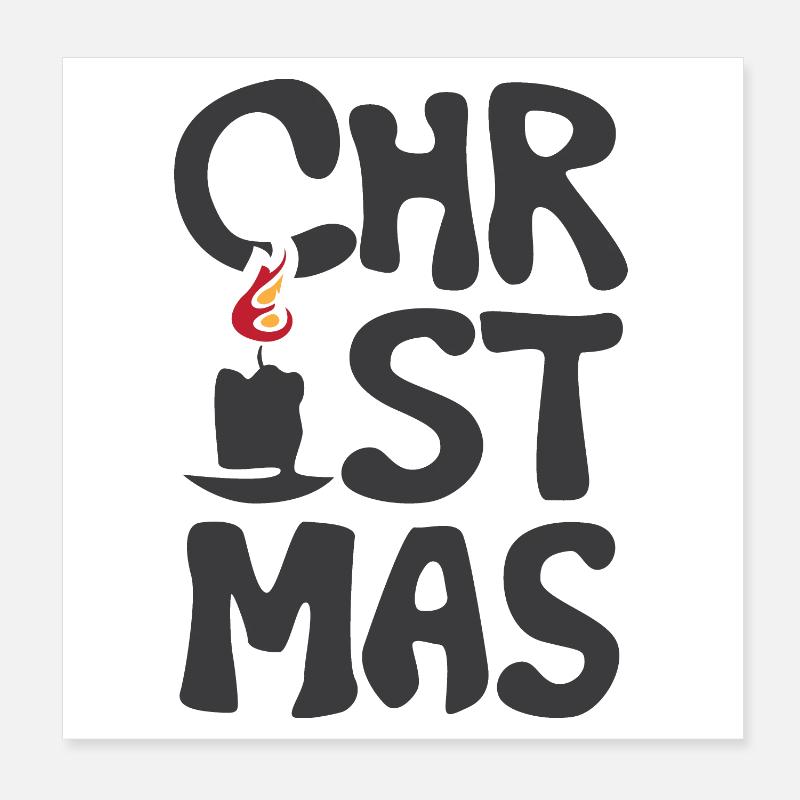 Bougie de feu de Noël Graffiti icône de Noël Poster 20 x 20 cm